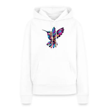 Kolibri - Frauen Premium Bio Hoodie - Weiß - Vorne - Julia (174cm)