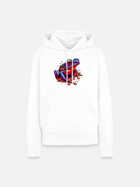 Frosch - Frauen Premium Bio Hoodie - Weiß