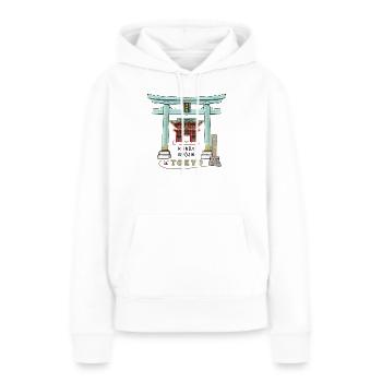 Tokyo, Japan, Kanda Myojin, Torii, Zeichnung - Frauen Premium Bio Hoodie - Weiß - Vorne - Julia (174cm)