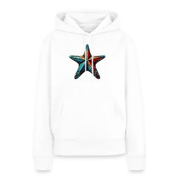 Étoile de mer - Sweat à capuche Premium bio Femme - blanc - Devant - Julia (174cm)