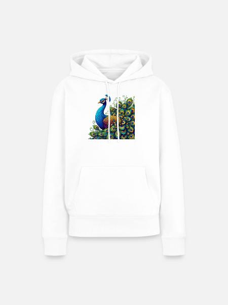 Pfau - Frauen Premium Bio Hoodie - Weiß