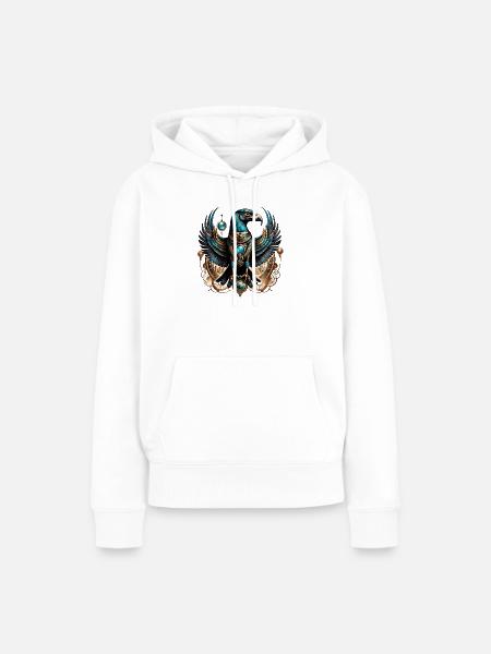 Horus, der Falkengott. - Frauen Premium Bio Hoodie - Weiß