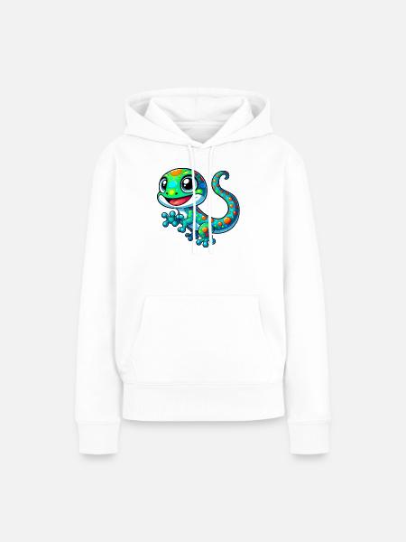 Gecko - Frauen Premium Bio Hoodie - Weiß