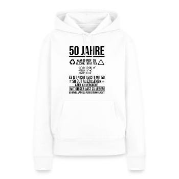 50. Geburtstag Lustig 50 Jahre Perfektion - Frauen Premium Bio Hoodie - Weiß - Vorne - Julia (174cm)