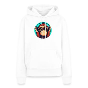 Singe - Sweat à capuche Premium bio Femme - blanc - Devant - Julia (174cm)