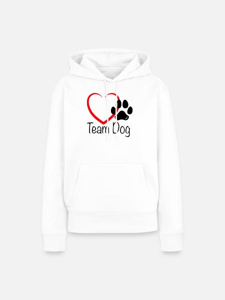 Team Dog Herz - Frauen Premium Bio Hoodie - Weiß