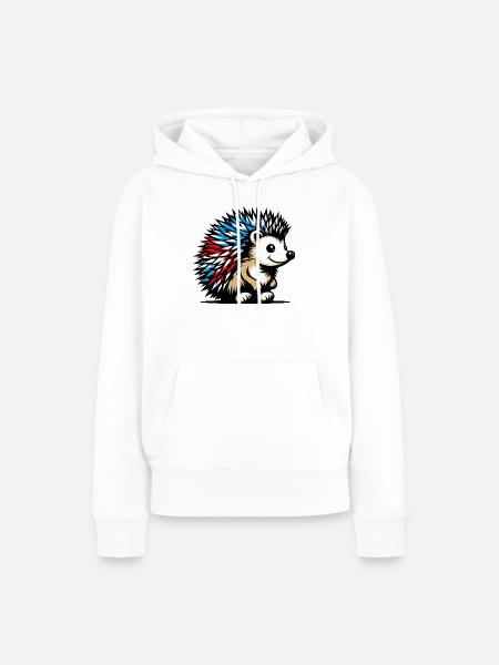 Igel - Frauen Premium Bio Hoodie - Weiß