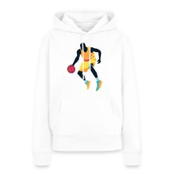 Basket Basketball BBaller BBall - Sweat à capuche Premium bio Femme - blanc - Devant - Julia (174cm)