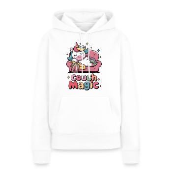 Couch-Magie - Frauen Premium Bio Hoodie - Weiß - Vorne - Julia (174cm)