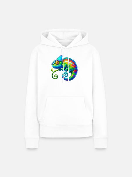 Chamäleon - Frauen Premium Bio Hoodie - Weiß