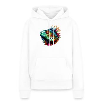Iguane - Sweat à capuche Premium bio Femme - blanc - Devant - Julia (174cm)