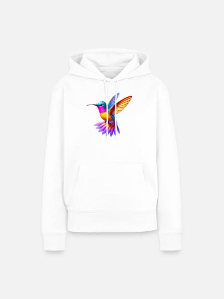Kolibri - Frauen Premium Bio Hoodie - Weiß