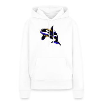 Orque - Sweat à capuche Premium bio Femme - blanc - Devant - Julia (174cm)