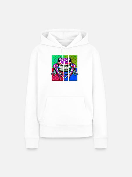 Frosch - Frauen Premium Bio Hoodie - Weiß