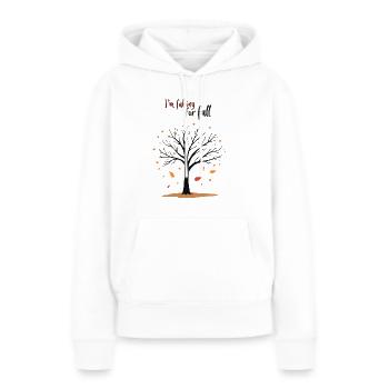Kahler Baum „Herbstverliebt“ Humor - Frauen Premium Bio Hoodie - Weiß - Vorne - Julia (174cm)