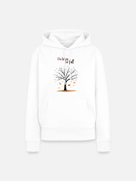 Kahler Baum „Herbstverliebt“ Humor - Frauen Premium Bio Hoodie - Weiß