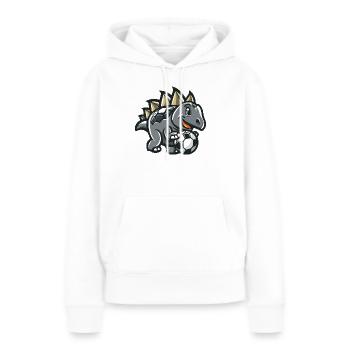 Stegosaurus dessin animé football - Sweat à capuche Premium bio Femme - blanc - Devant - Julia (174cm)