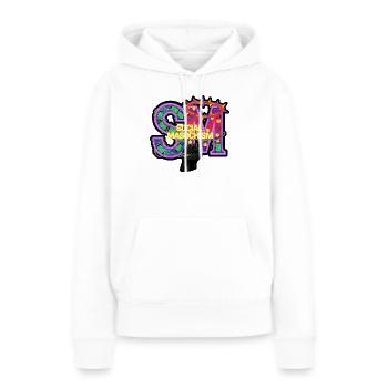 Masochisme social SM - Sweat à capuche Premium bio Femme - blanc - Devant - Julia (174cm)
