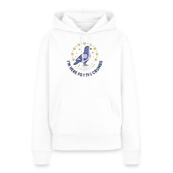Chasseur de biscuits aux pigeons - Sweat à capuche Premium bio Femme - blanc - Devant - Julia (174cm)
