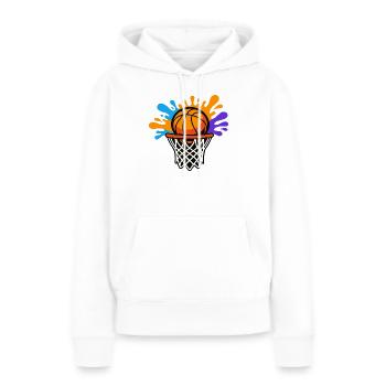Basketball Splash Dunk Design graphique - Sweat à capuche Premium bio Femme - blanc - Devant - Julia (174cm)