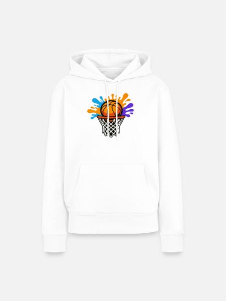 Basketball Splash Dunk Grafikdesign - Frauen Premium Bio Hoodie - Weiß