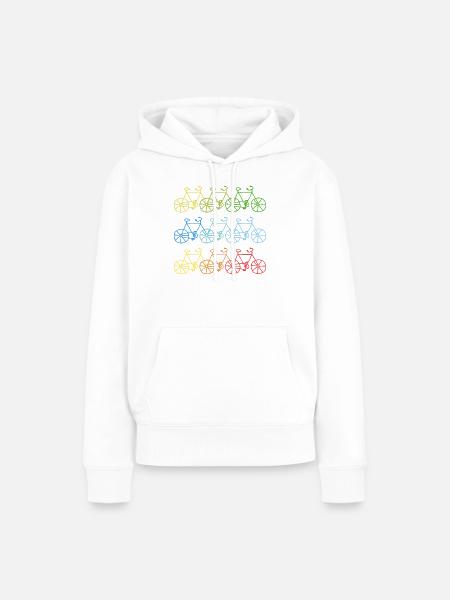 Bunte Fahrräder Fahrrad Geschenk - Frauen Premium Bio Hoodie - Weiß