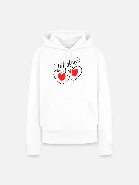 Ich liebe dich, verschlungene Herzen - Frauen Premium Bio Hoodie - Weiß
