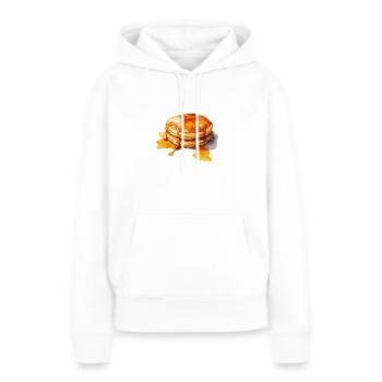 Pile de crêpes au sirop - Sweat à capuche Premium bio Femme - blanc - Devant - Julia (174cm)