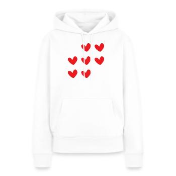 I Love You Hearts Typography Graphic - Women’s Premium Organic Hoodie - white - Front - Julia (174cm)