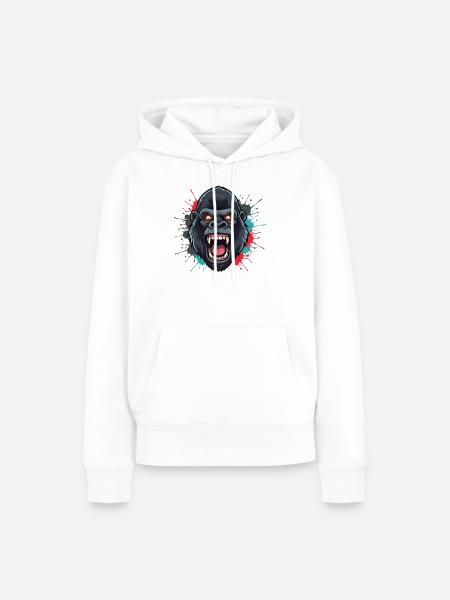 Ape Roar Farbexplosion - Frauen Premium Bio Hoodie - Weiß