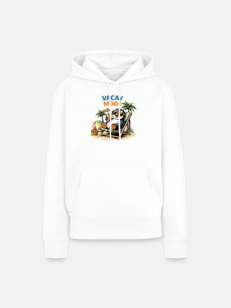 Vacay Mode Penguin Beach - Frauen Premium Bio Hoodie - Weiß