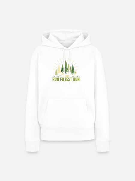 Trailrunning – Run Forest Run - Frauen Premium Bio Hoodie - Weiß