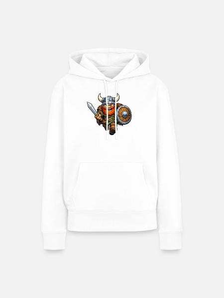 Wikinger Krieger - Frauen Premium Bio Hoodie - Weiß