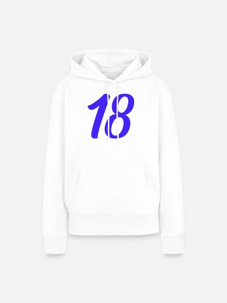 18- - Frauen Premium Bio Hoodie - Weiß