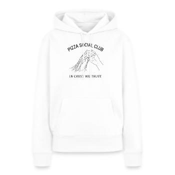 T-shirt Pizza Social Club Style Idée d’Idée Cadeau - Sweat à capuche Premium bio Femme - blanc - Devant - Julia (174cm)