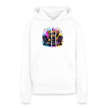 Teddy Bear DJ Neon Splash - Sweat à capuche Premium bio Femme - blanc - Devant - Julia (174cm)