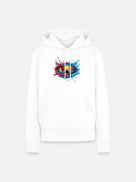 Snowboarding Brille - Frauen Premium Bio Hoodie - Weiß