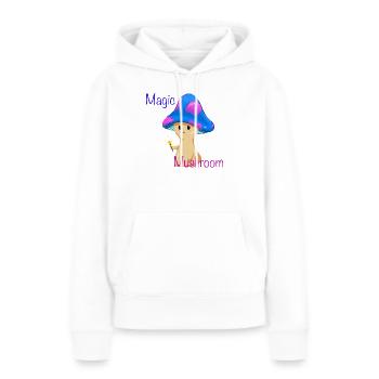Magischer Pilz mit Zauberstab - Frauen Premium Bio Hoodie - Weiß - Vorne - Julia (174cm)
