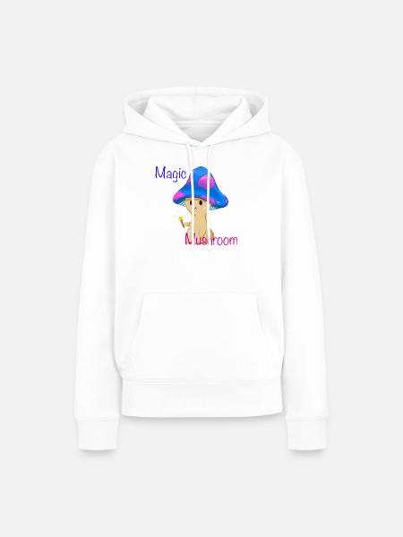 Magischer Pilz mit Zauberstab - Frauen Premium Bio Hoodie - Weiß
