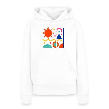 Bunte Formen - Frauen Premium Bio Hoodie - Weiß - Vorne - Julia (174cm)