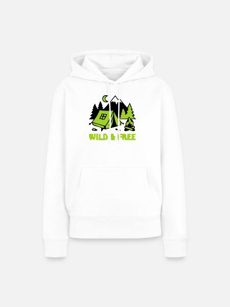 Camping Zelt Natur Grafik - Frauen Premium Bio Hoodie - Weiß