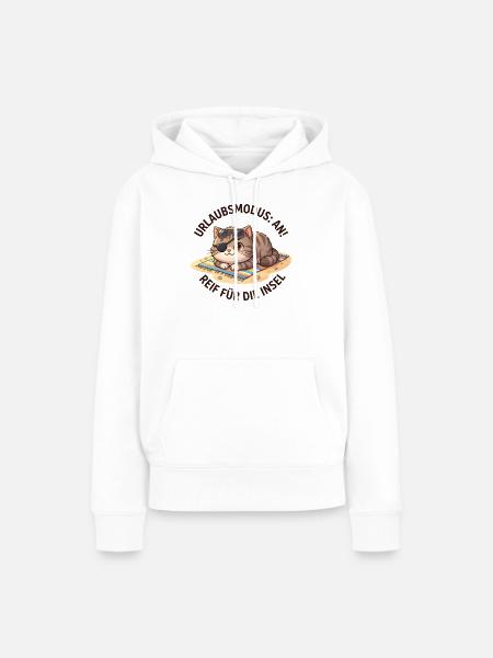 Kater Urlaubsmodus Insel Spruch - Frauen Premium Bio Hoodie - Weiß