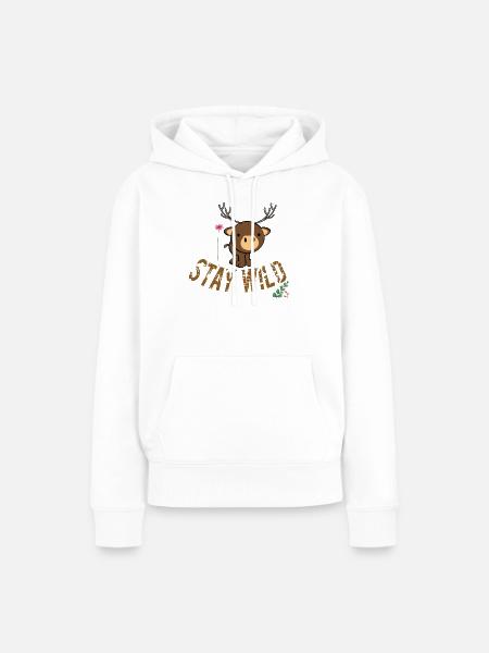 Stay Wild - Frauen Premium Bio Hoodie - Weiß