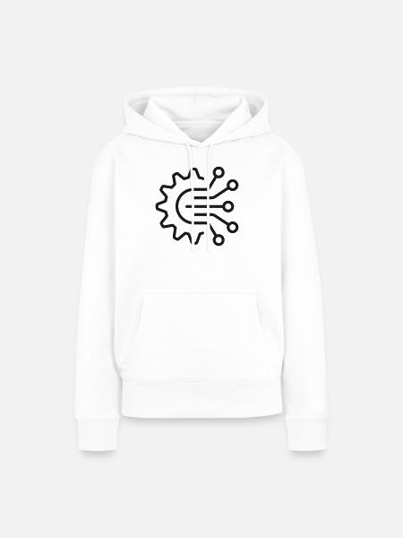 KI-Automatisierungsschaltkreis-Zahnrad-Symbol - Frauen Premium Bio Hoodie - Weiß