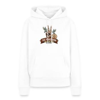 Friedenszeichen mit einer Taube - Frauen Premium Bio Hoodie - Weiß - Vorne - Julia (174cm)