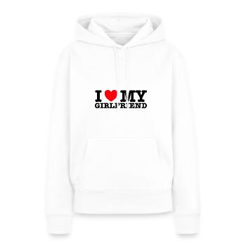 I Love My Girlfriend - Frauen Premium Bio Hoodie - Weiß - Vorne - Julia (174cm)