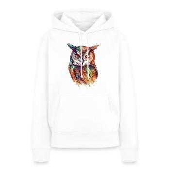 Eule Uhu Vogel Nachtvogel Tier Nacht Mond Natur - Frauen Premium Bio Hoodie - Weiß - Vorne - Julia (174cm)