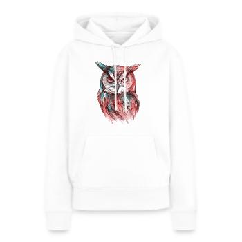 Eule Uhu Vogel Nachtvogel Tier Nacht Mond Natur - Frauen Premium Bio Hoodie - Weiß - Vorne - Julia (174cm)