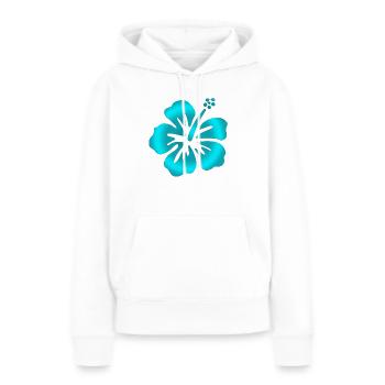 Hibiscus Turquoise - Sweat à capuche Premium bio Femme - blanc - Devant - Julia (174cm)
