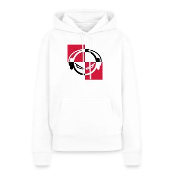 dj - Sweat à capuche Premium bio Femme - blanc - Devant - Julia (174cm)